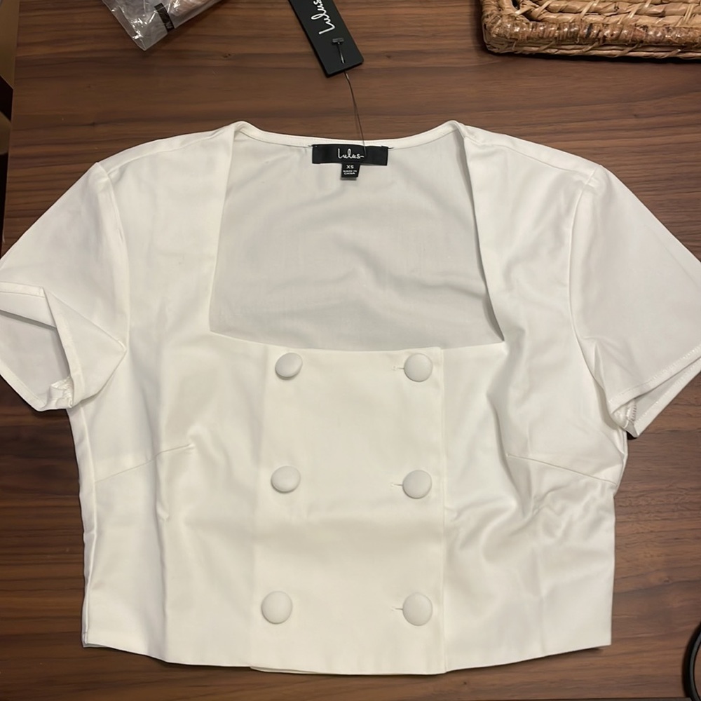 NEW Ivory Cropped Short Sleeve Jacket Top - Picture 6 of 8